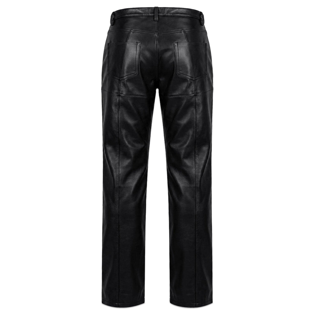 Front Zip Leather Pants