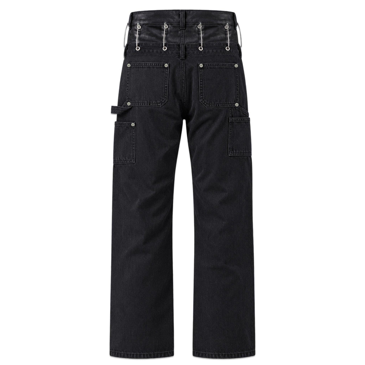 Saefty Pin Leather Denim Double Knee