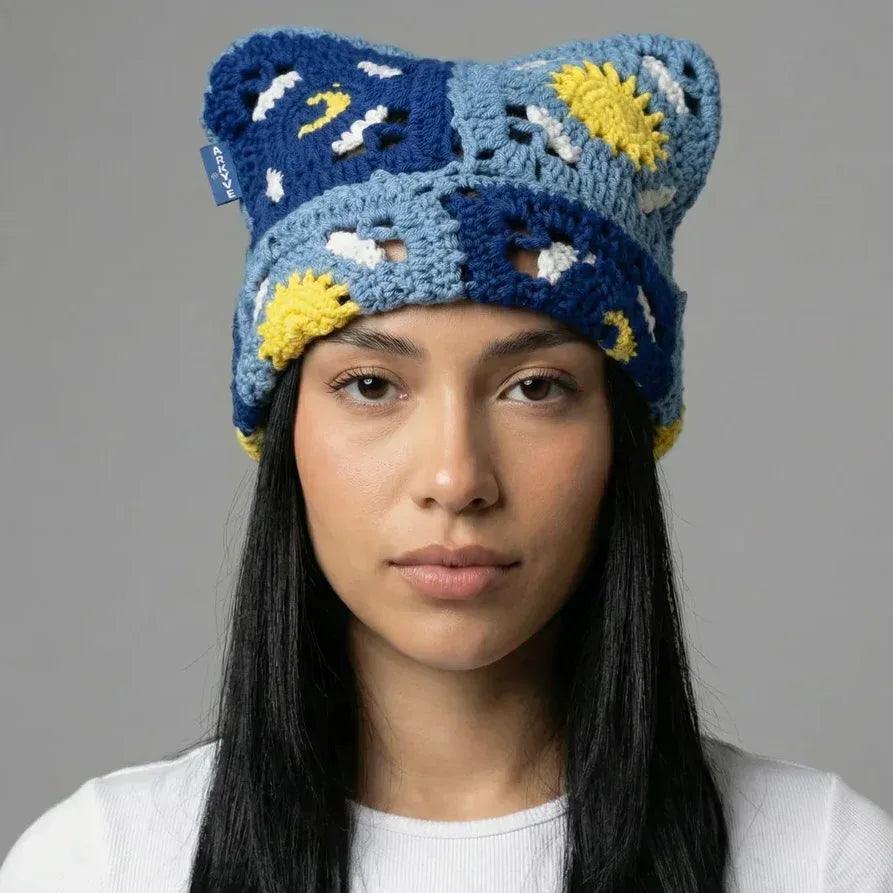 ARKYVE(アーカイヴ)商品ページ - Starry Night Crochet Cat Hat - Blue