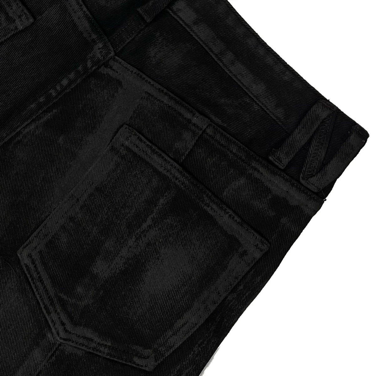 Coating Leather Flare Denim Pants