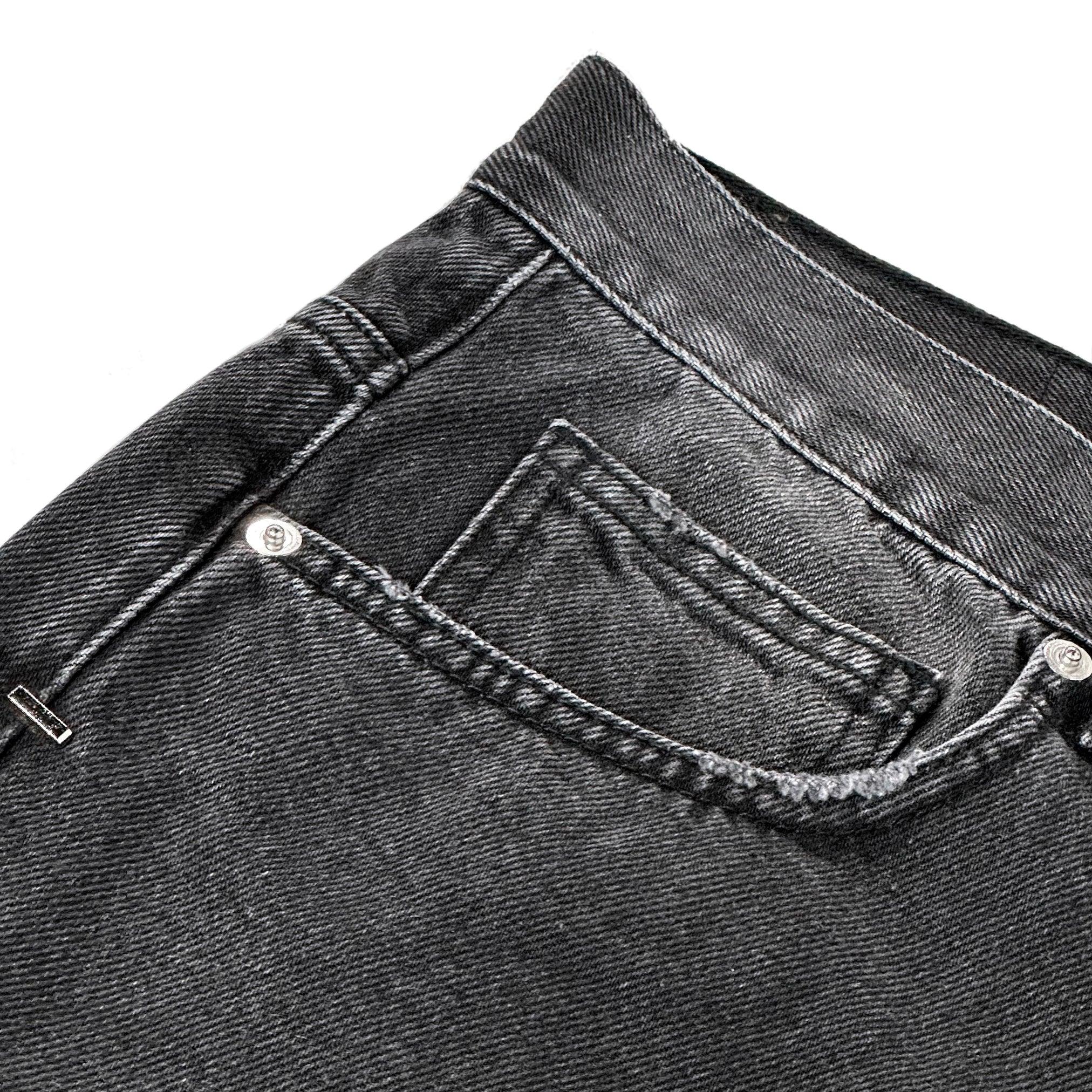 Cross Pin Baggy Jeans Shorts