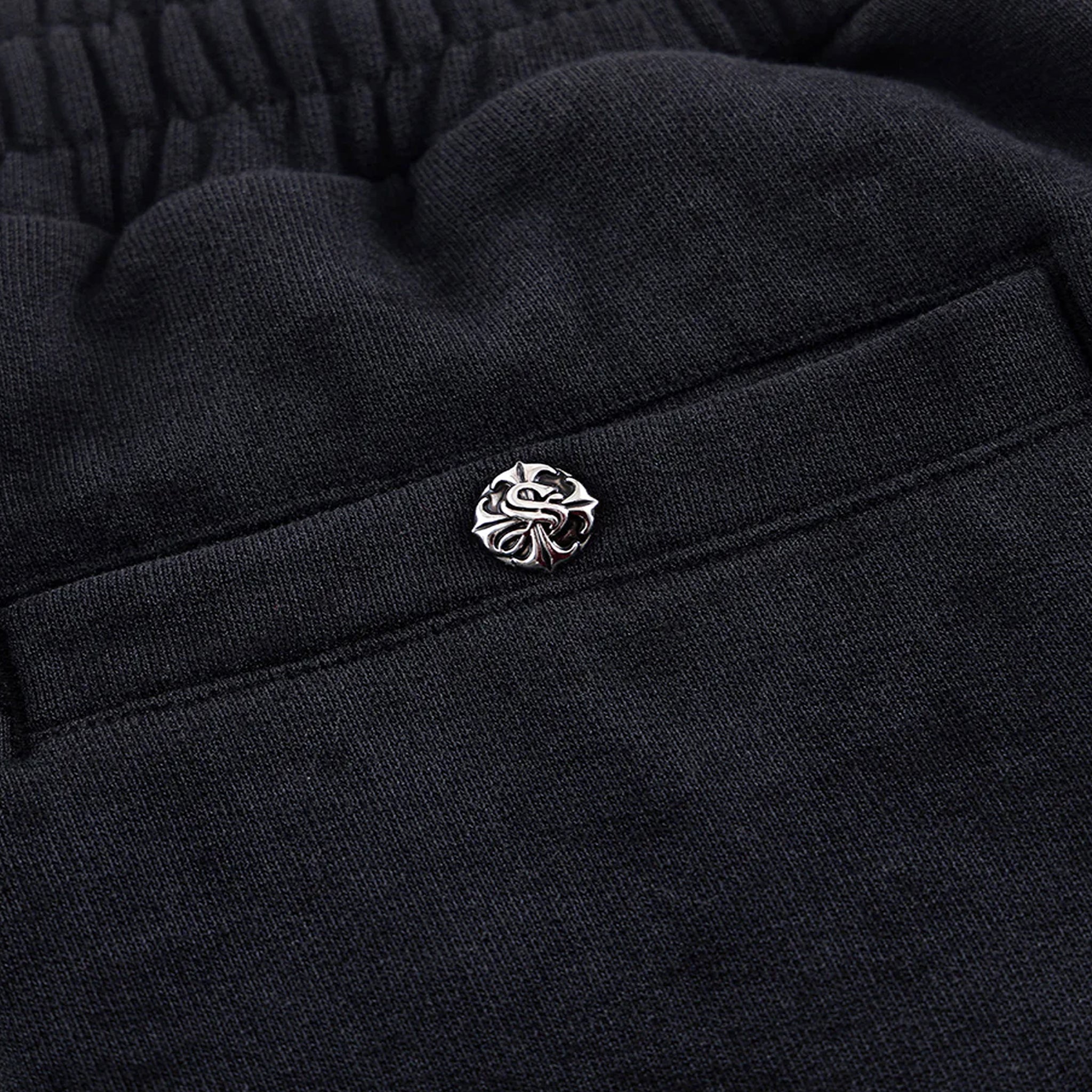 Dagger Cross Leather Patch Baggy Jogger Pants