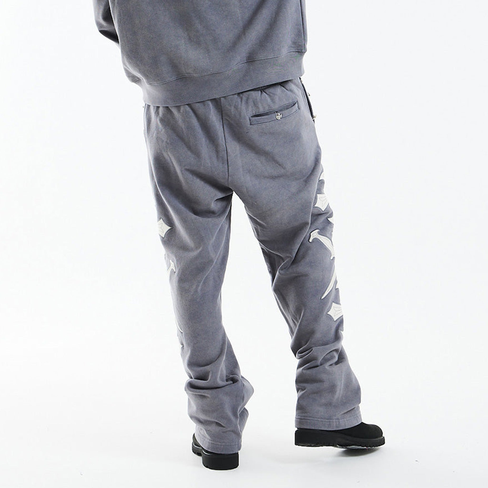 Dagger Cross Leather Patch Baggy Jogger Pants