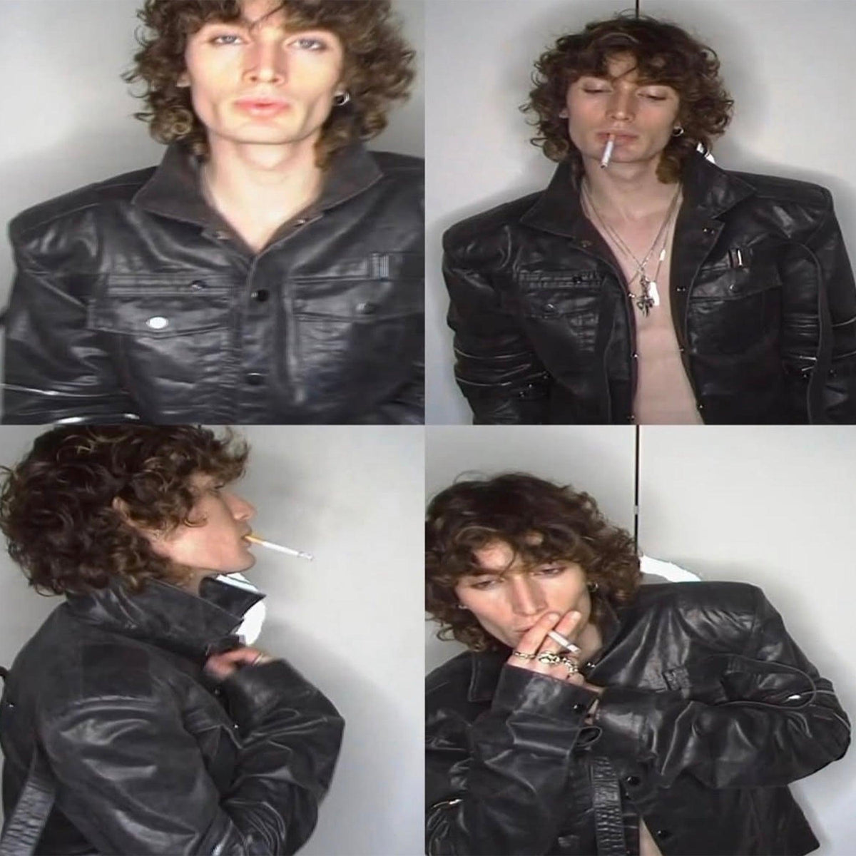 Military Leather Trucker Jacket