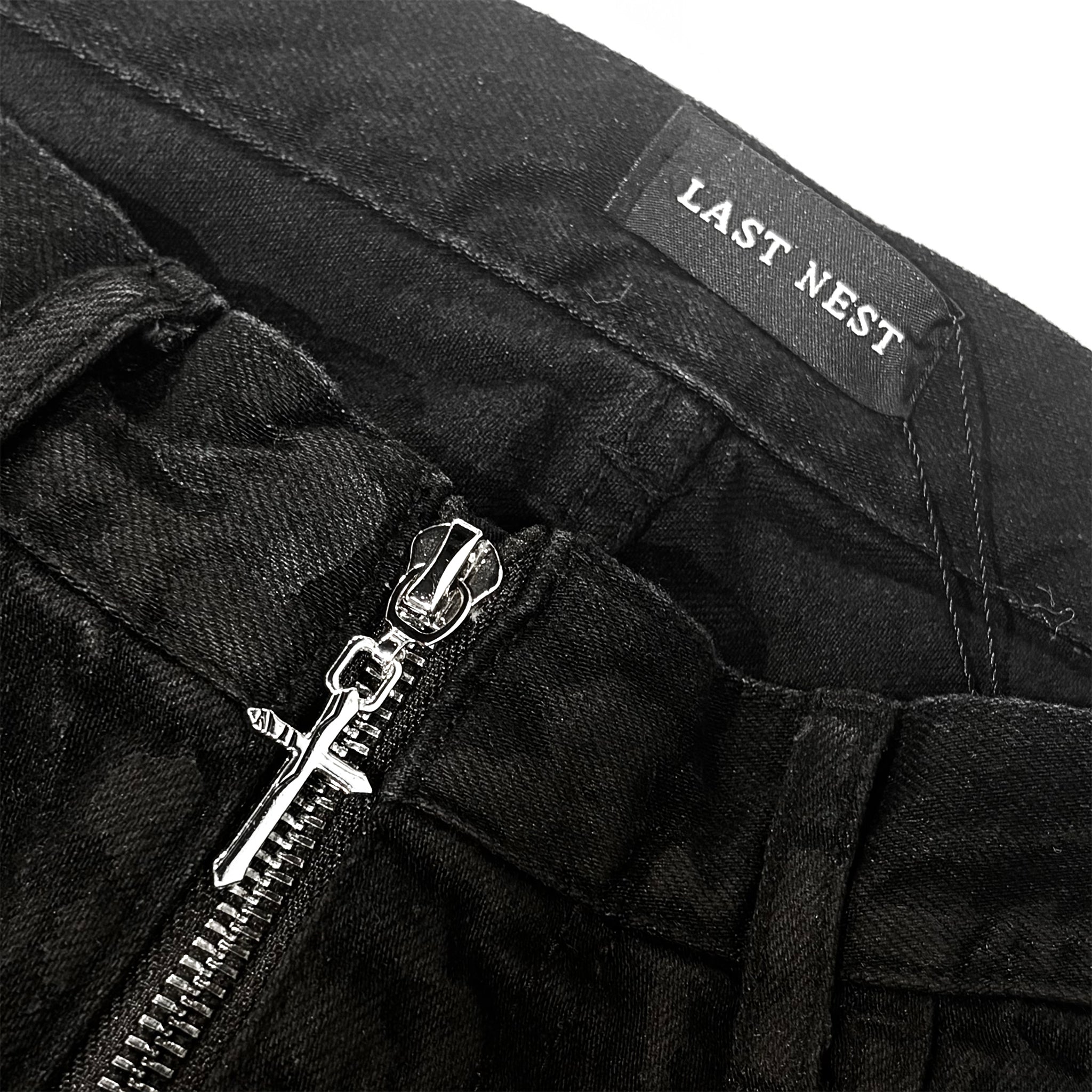 Coating Denim Flare Pants