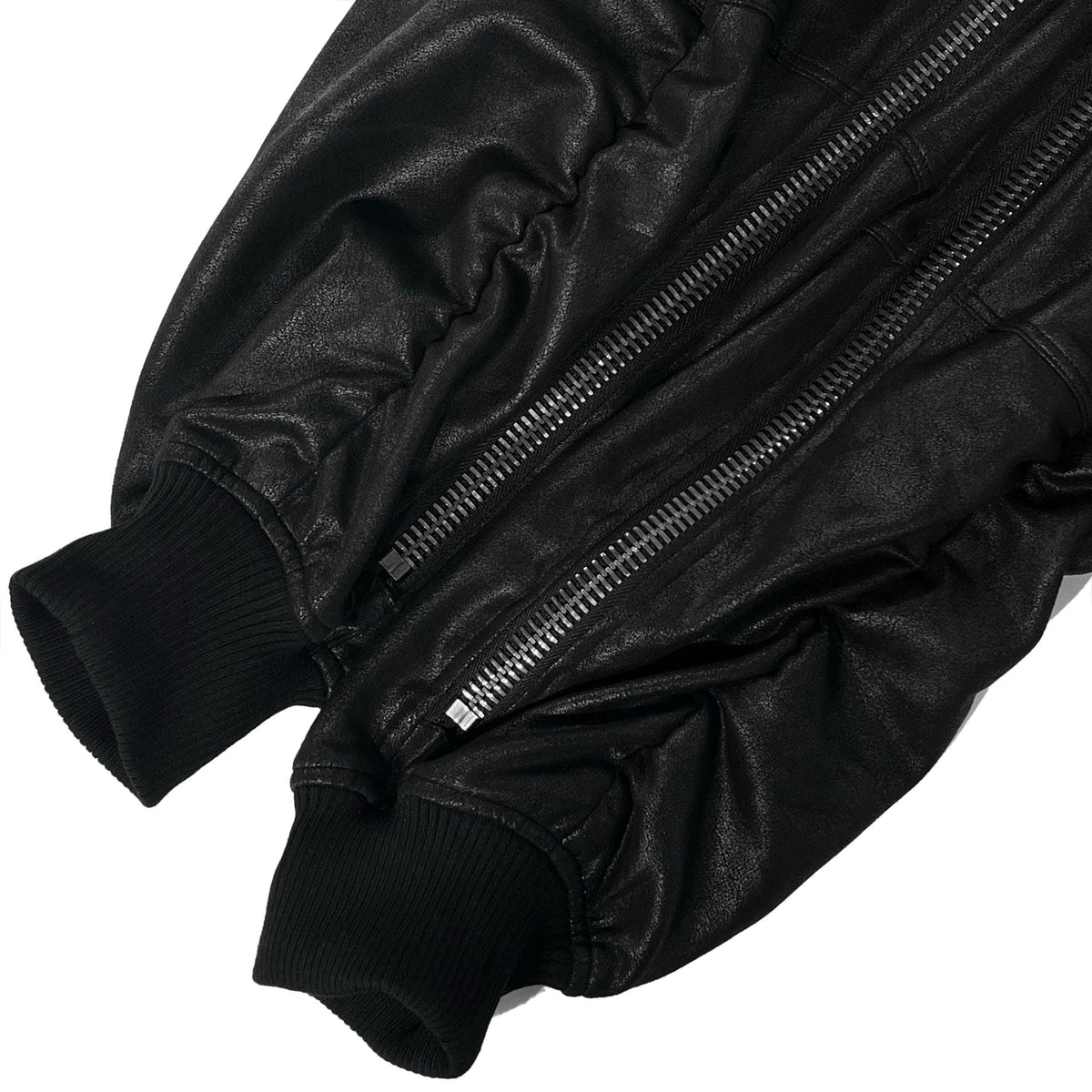 Rue Faux Leather Bomber Jacket with Side Zippers