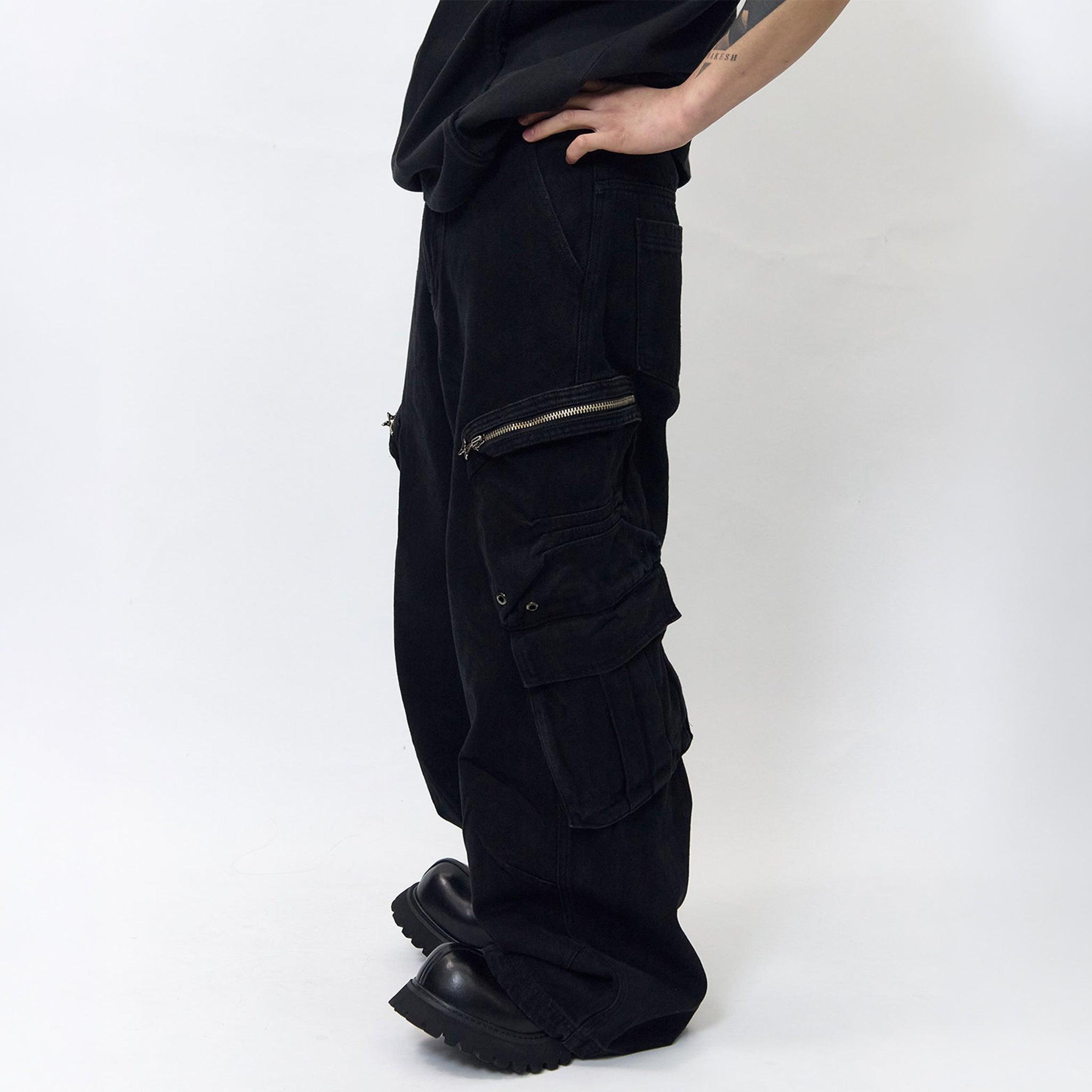Multi Pocket Wide Cargo Pants