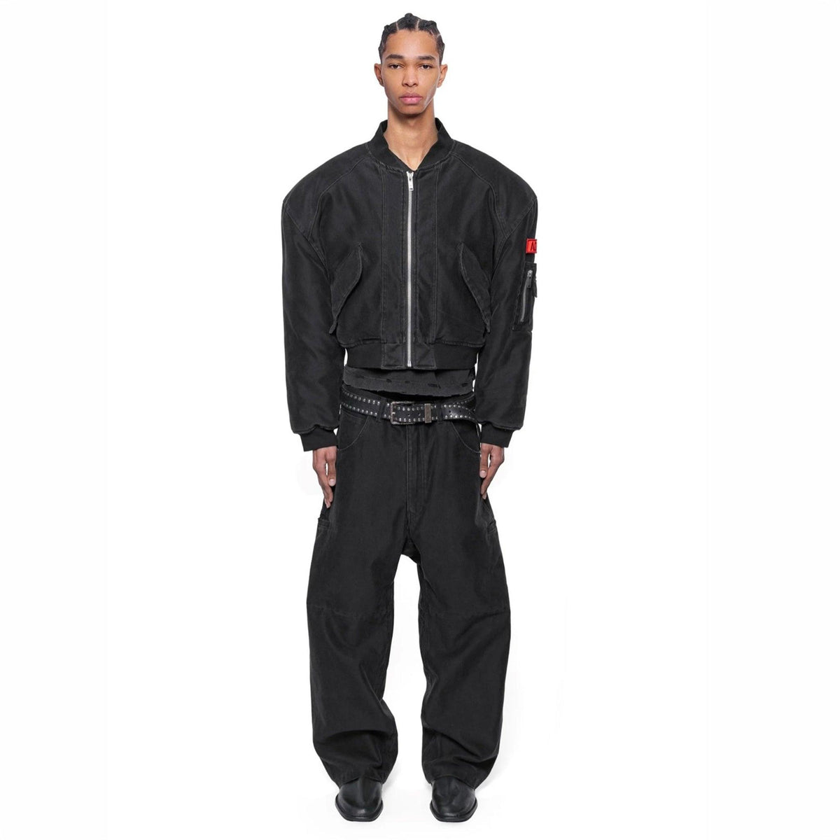 Riot Moleskin Cropped Bomber Jacket