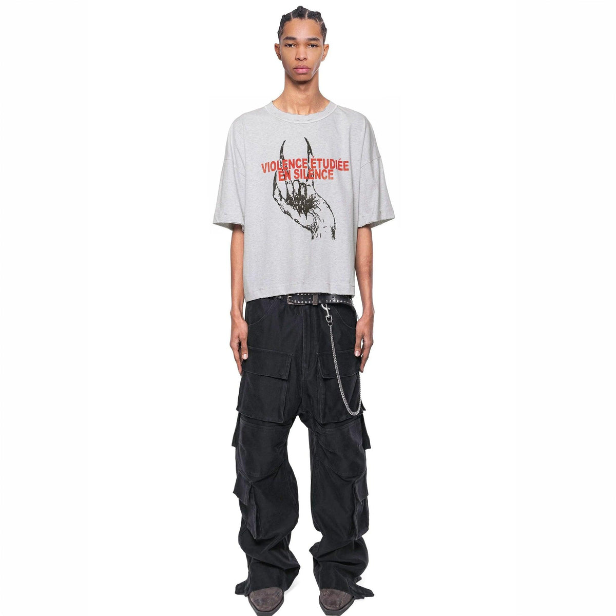 Violence Etudiee En Silence Vintage Cropped T-Shirt