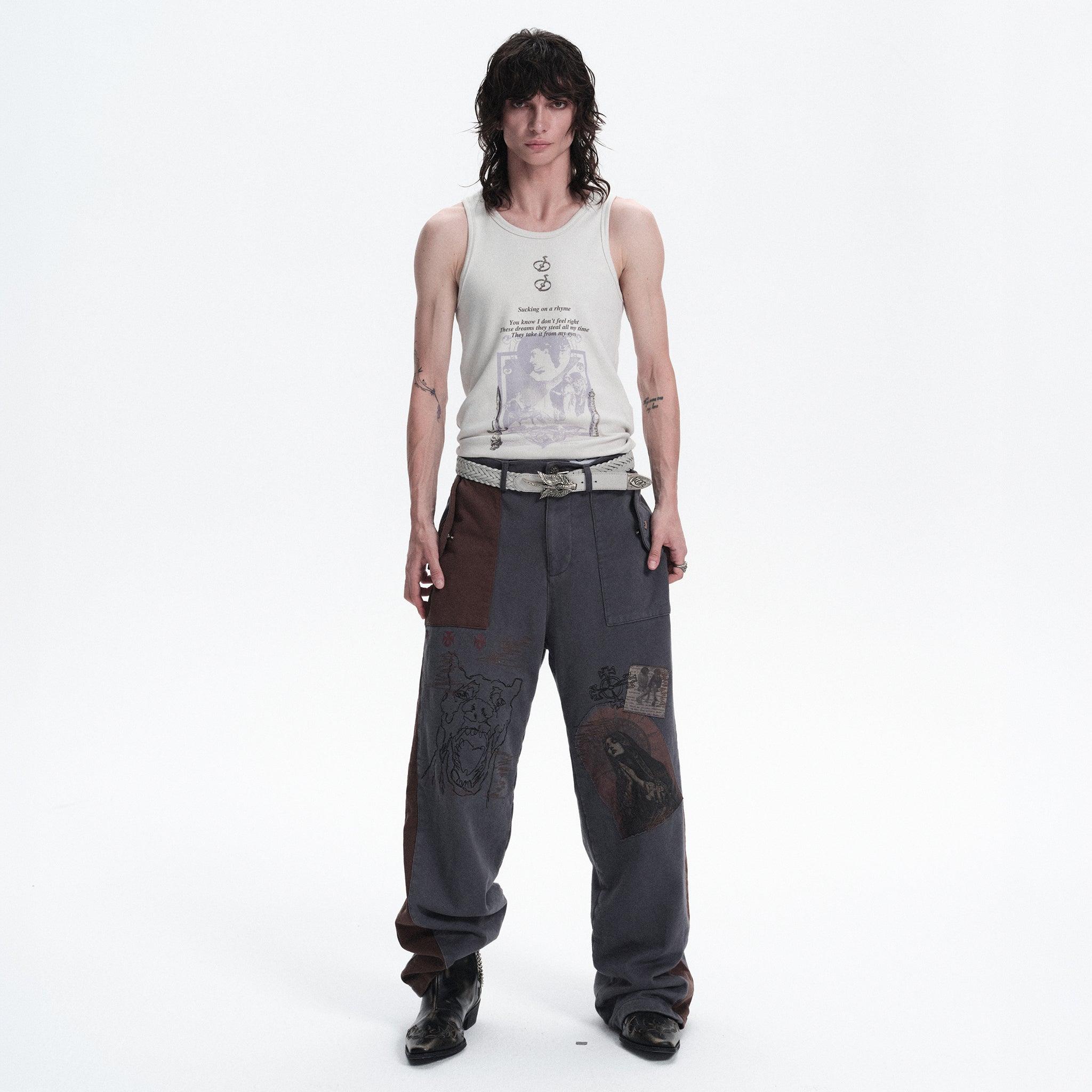 Graphic Ribbed Tank Top