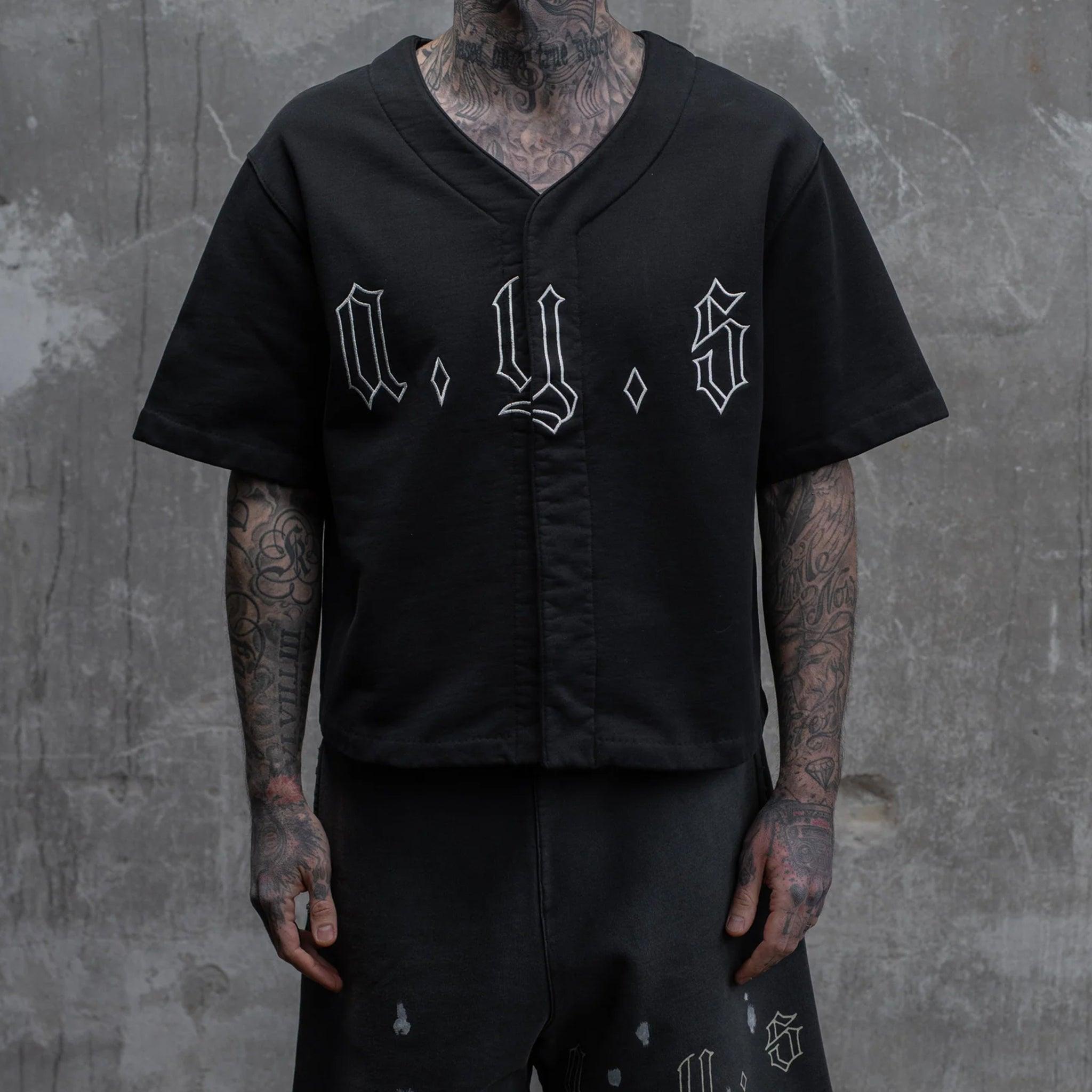 ASKYURSELF（アスクユアセルフ）BANNEDベースボールシャツブラック ASKYURSELF (アスクユアセルフ)商品ページ - AYS LA Baseball Shirt