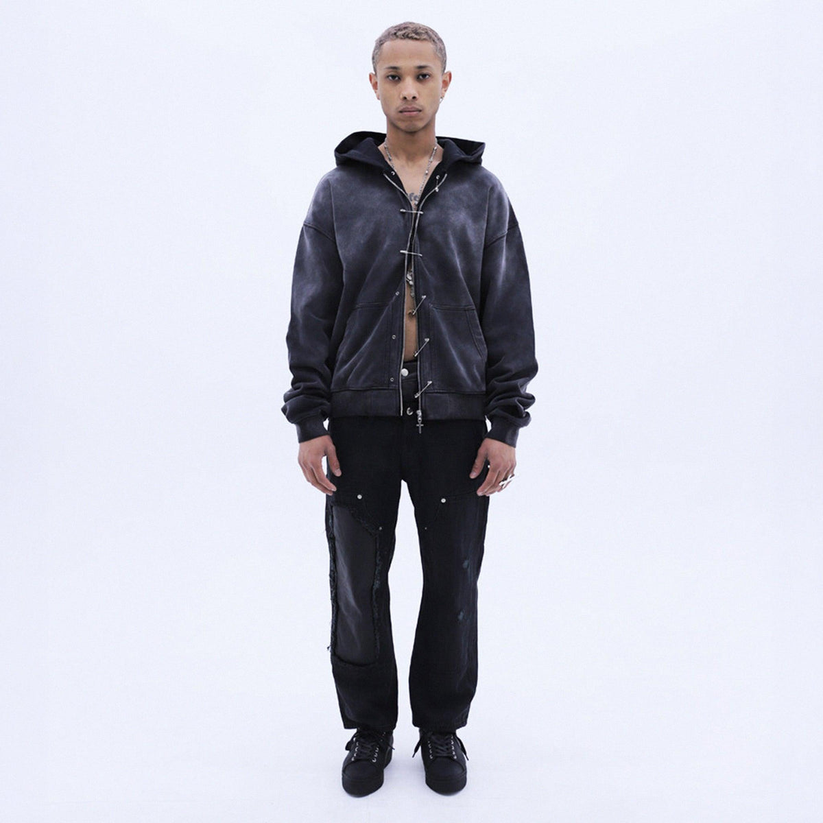 Saefty Pin Washed Zip Hoodie