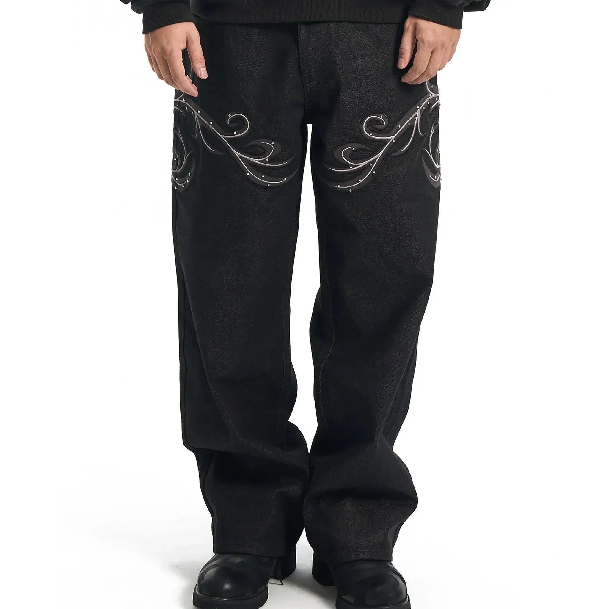 Leather Patch Vine Denim - BIRTH OF ROYAL CHILD - VENTURER