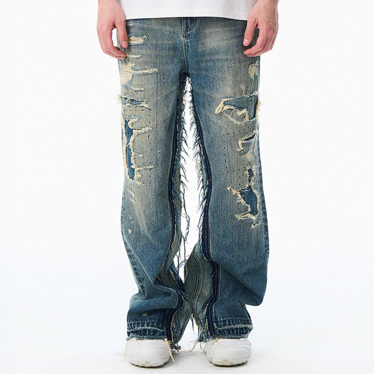Layered Distressed Jeans