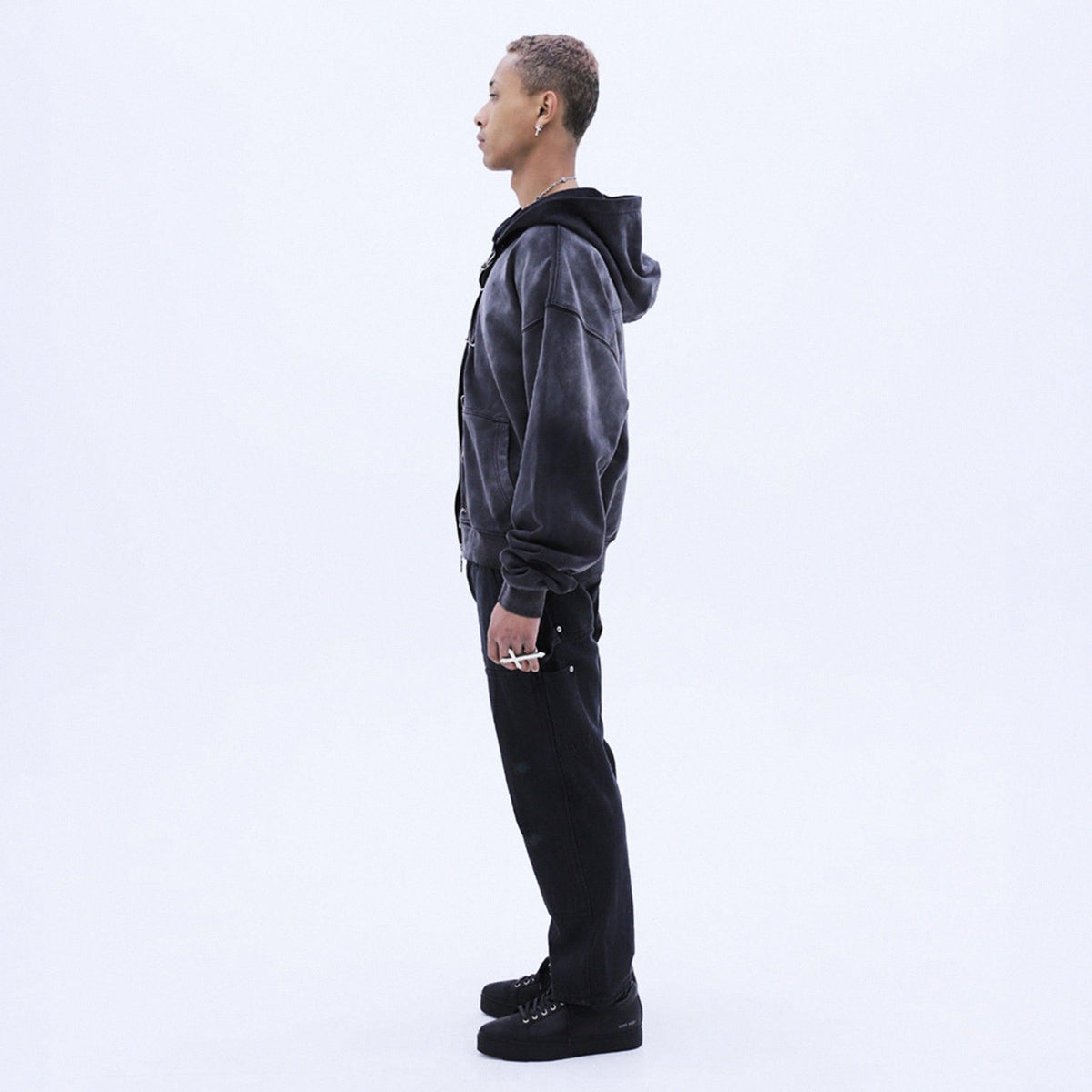 Saefty Pin Washed Zip Hoodie
