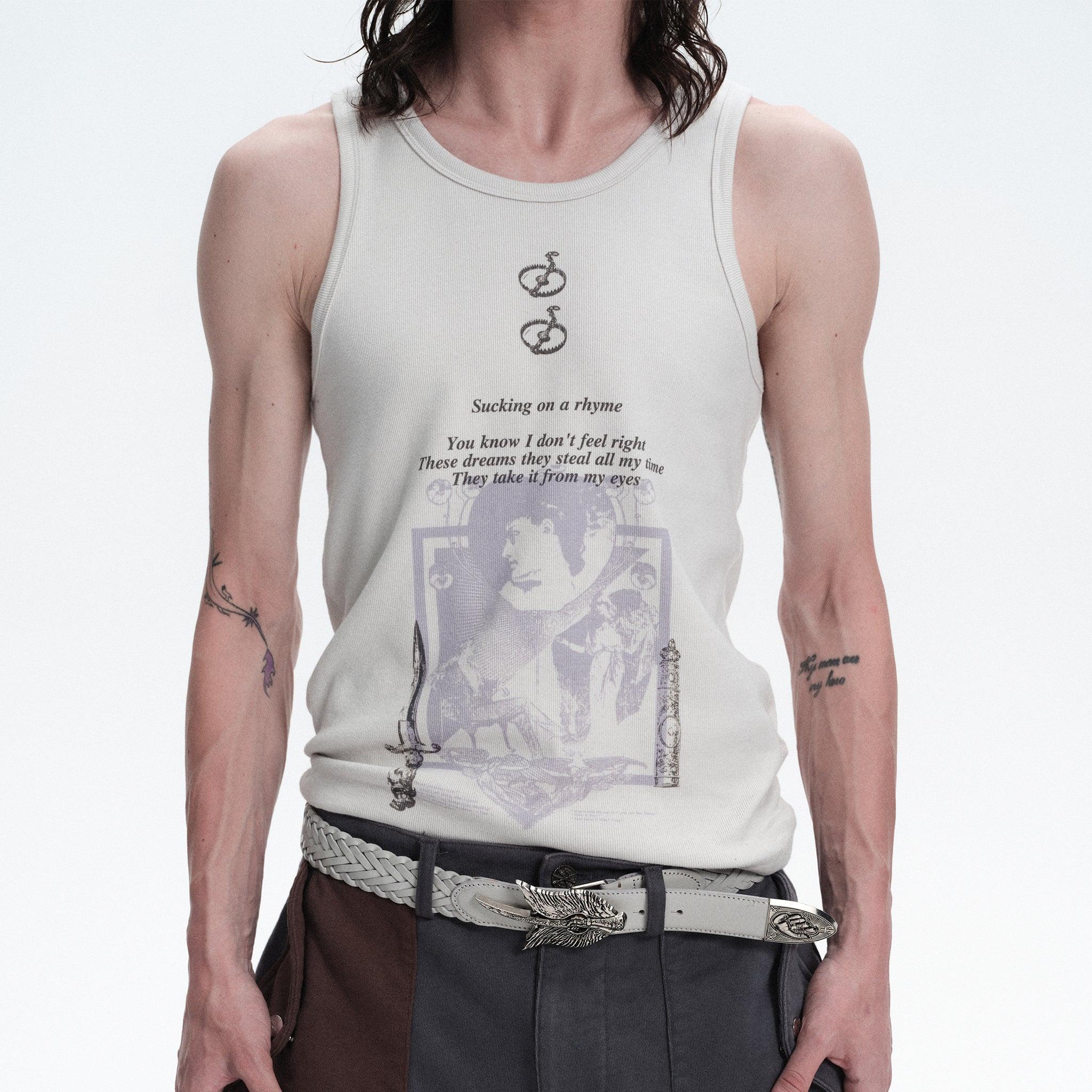 Graphic Ribbed Tank Top