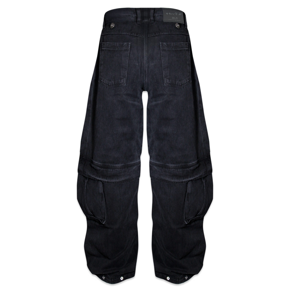 Divided Curved Line Double Buckle Pants