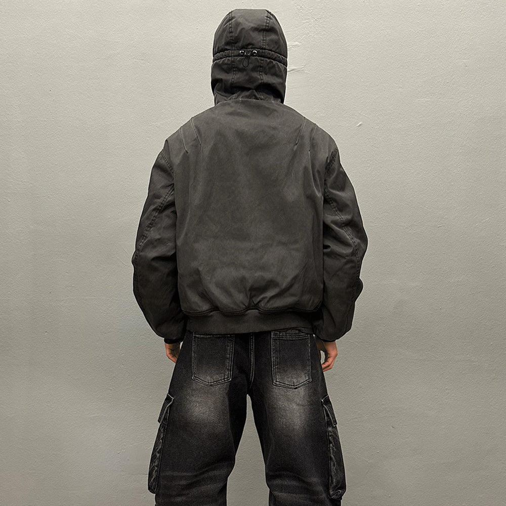 Dyed Snowflakes Logo Washing Puffer Jacket