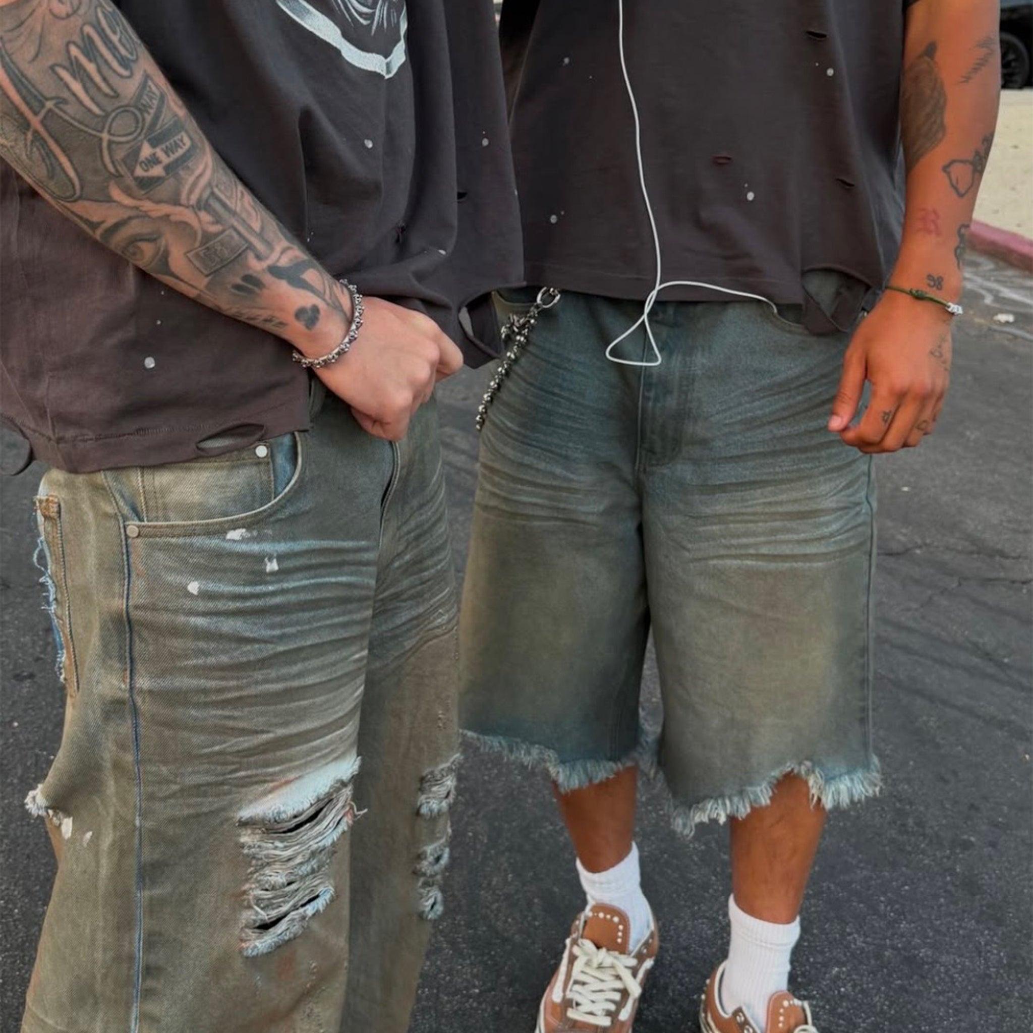 Raw Edge Denim Shorts