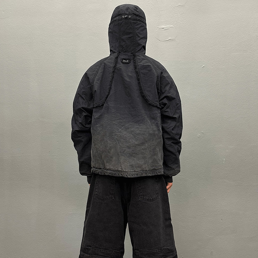 Destroyed Gradation Washing Puffer Jacket