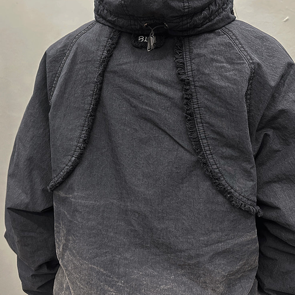 Destroyed Gradation Washing Puffer Jacket