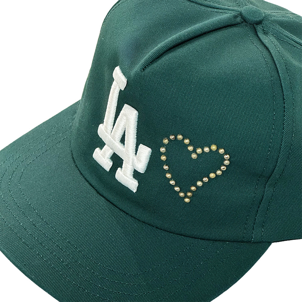 LA Emb Heart Studs Snapback