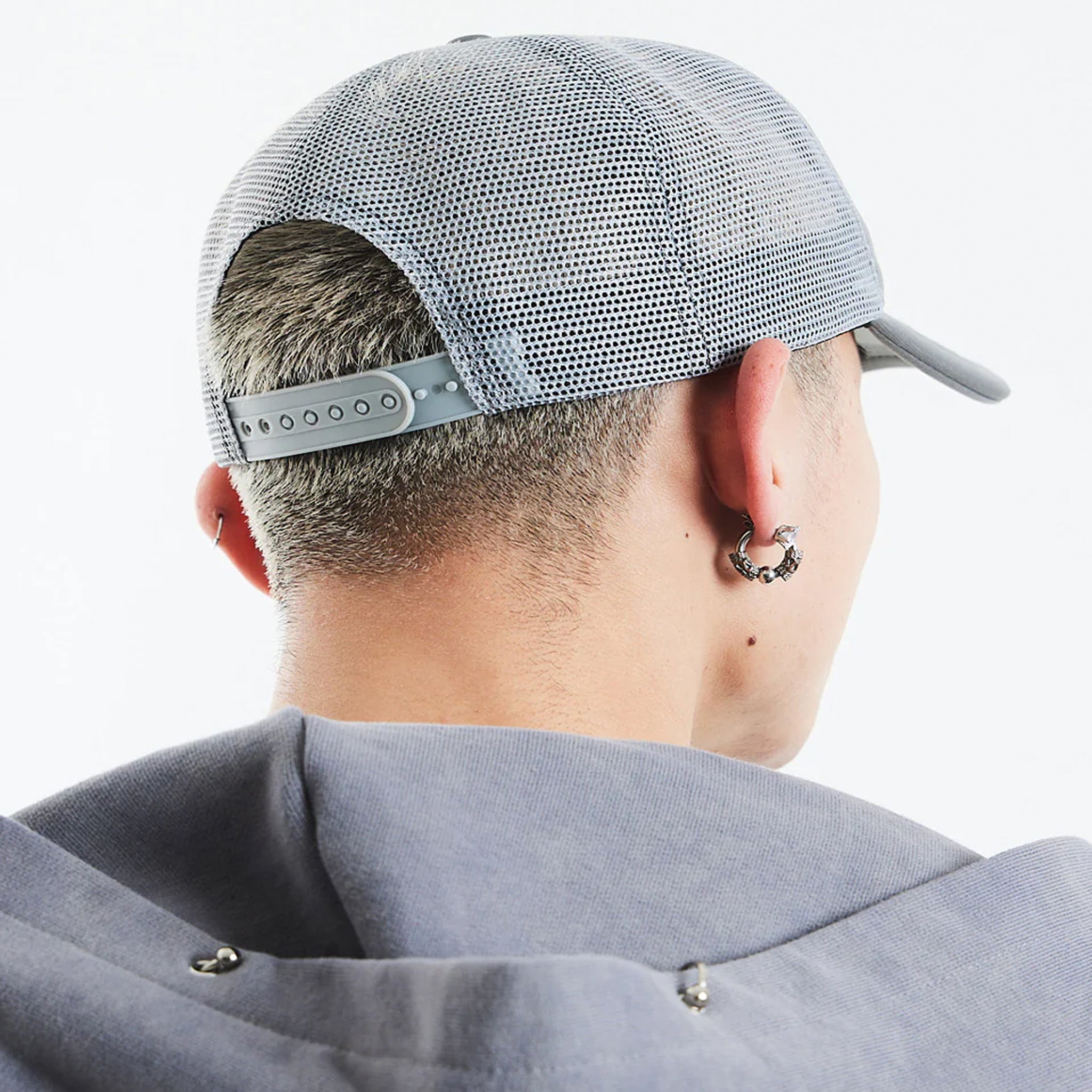 Dagger Cross Leather Patch Mesh Cap