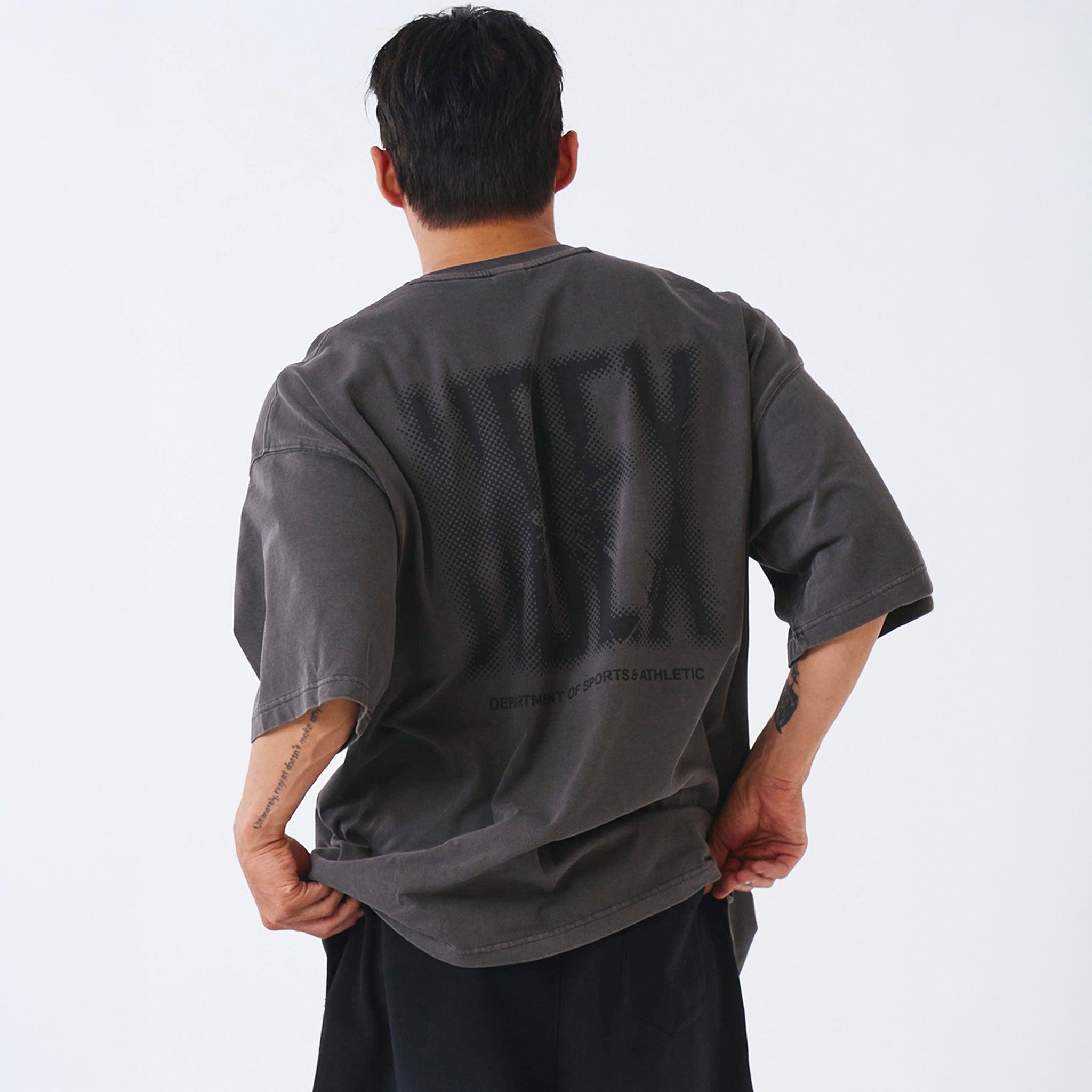 Crack Printed Pigment Short Sleeve