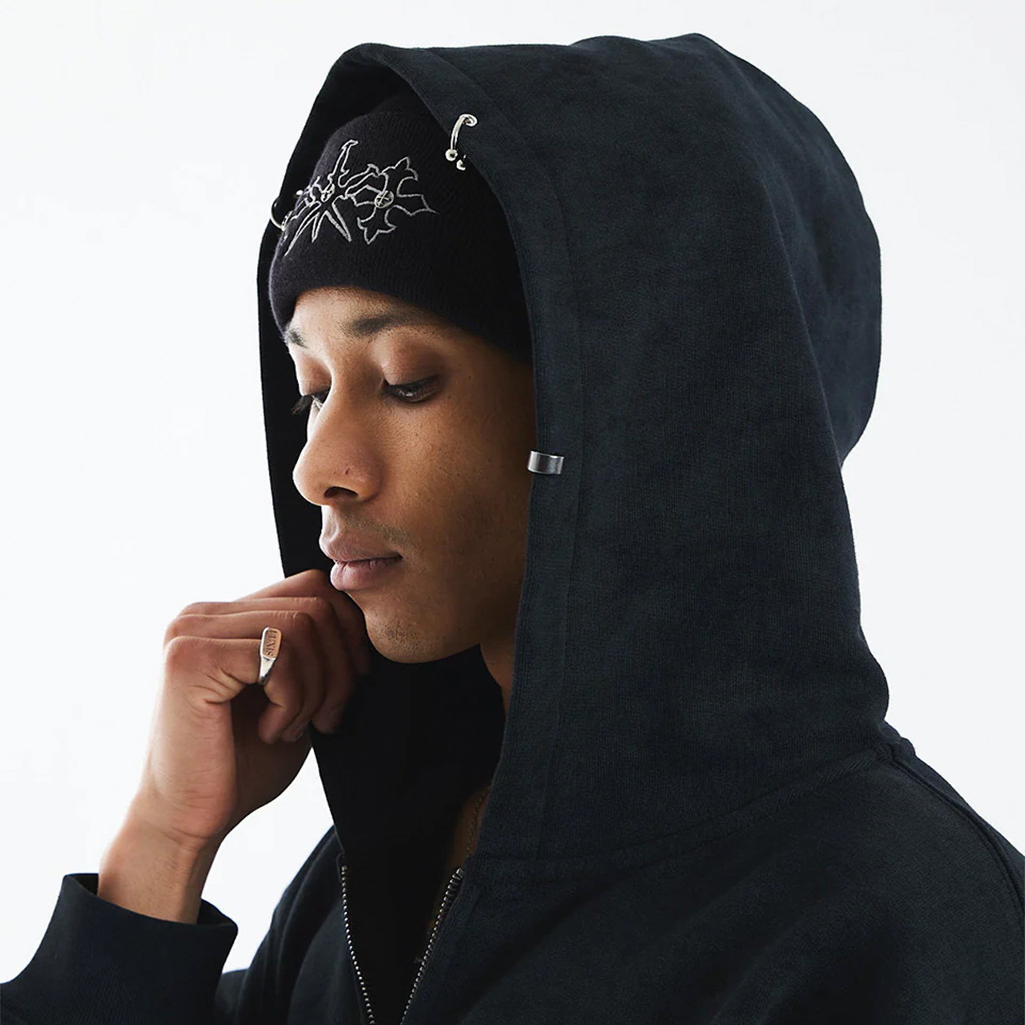 Dagger Cross Embroidery Beanie