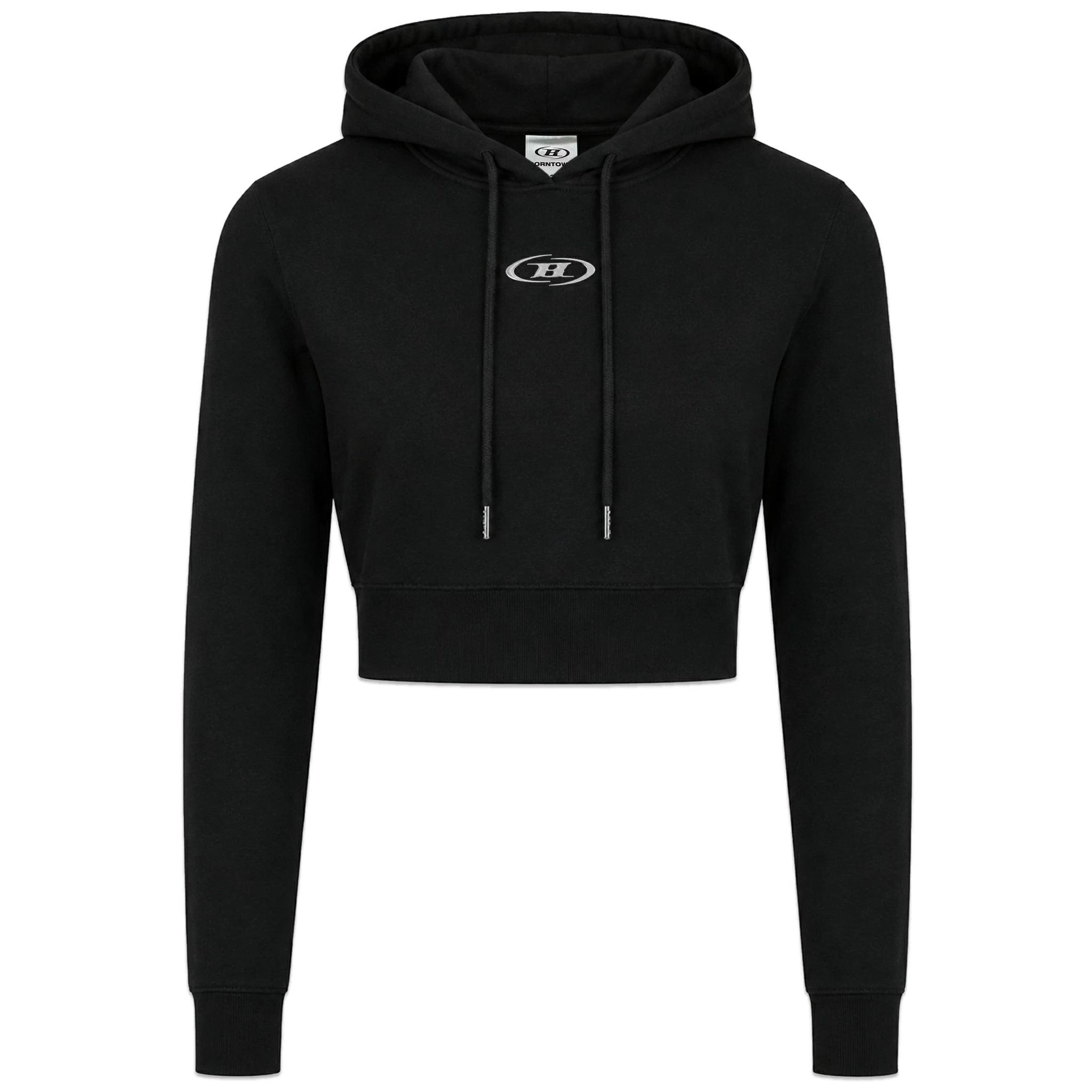 Big Chrome B Logo Crop Hoodie