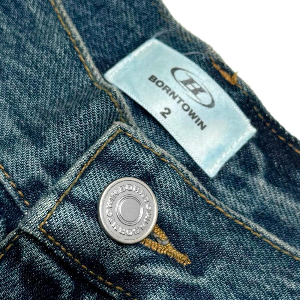 Stroke B Washed Wide Denim Pants
