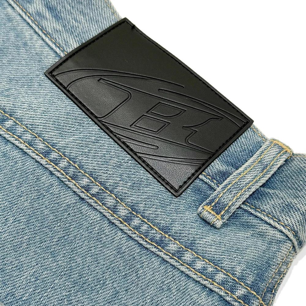 Stroke B Washed Wide Denim Pants