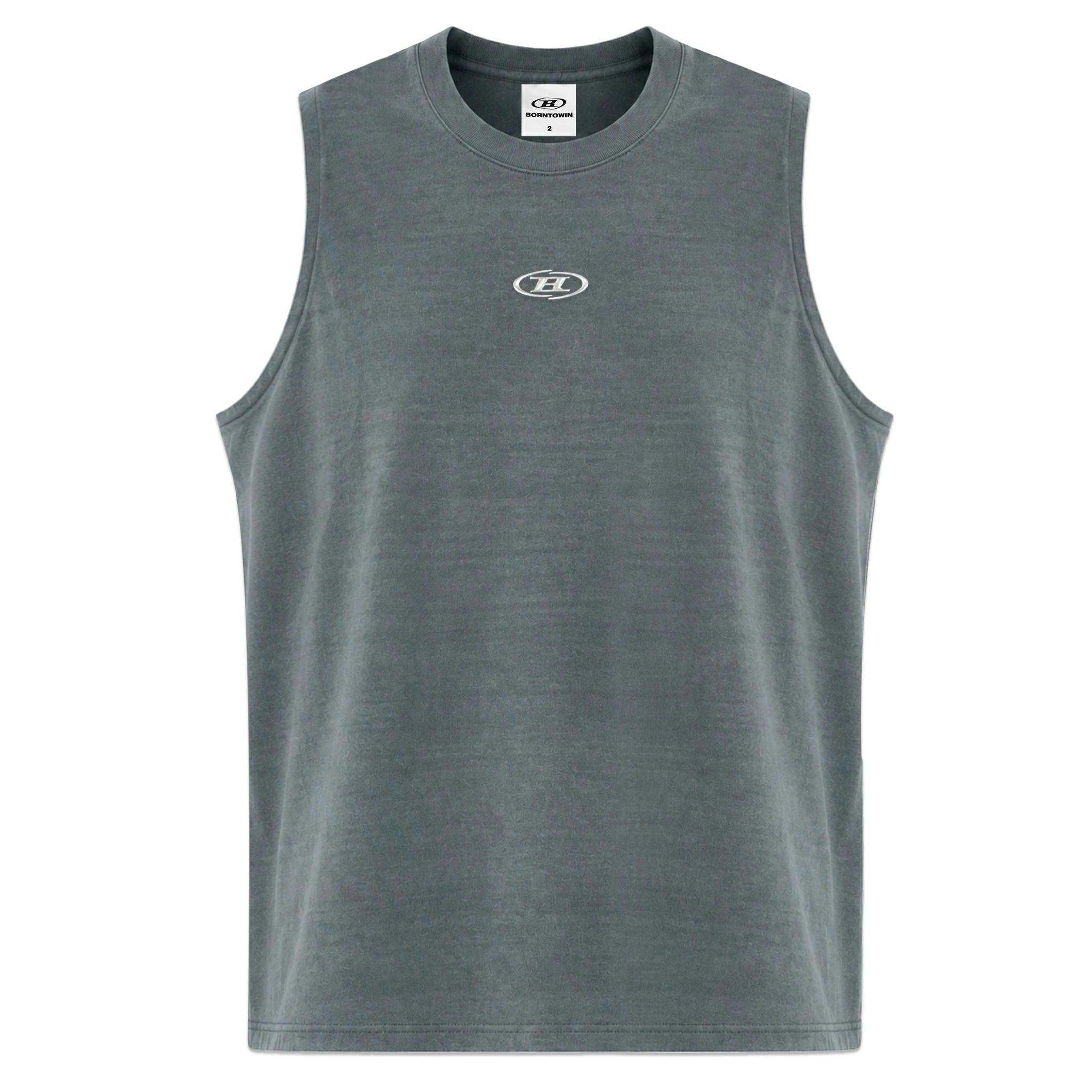 SILVER B PIGMENT DYED SLEEVELESS