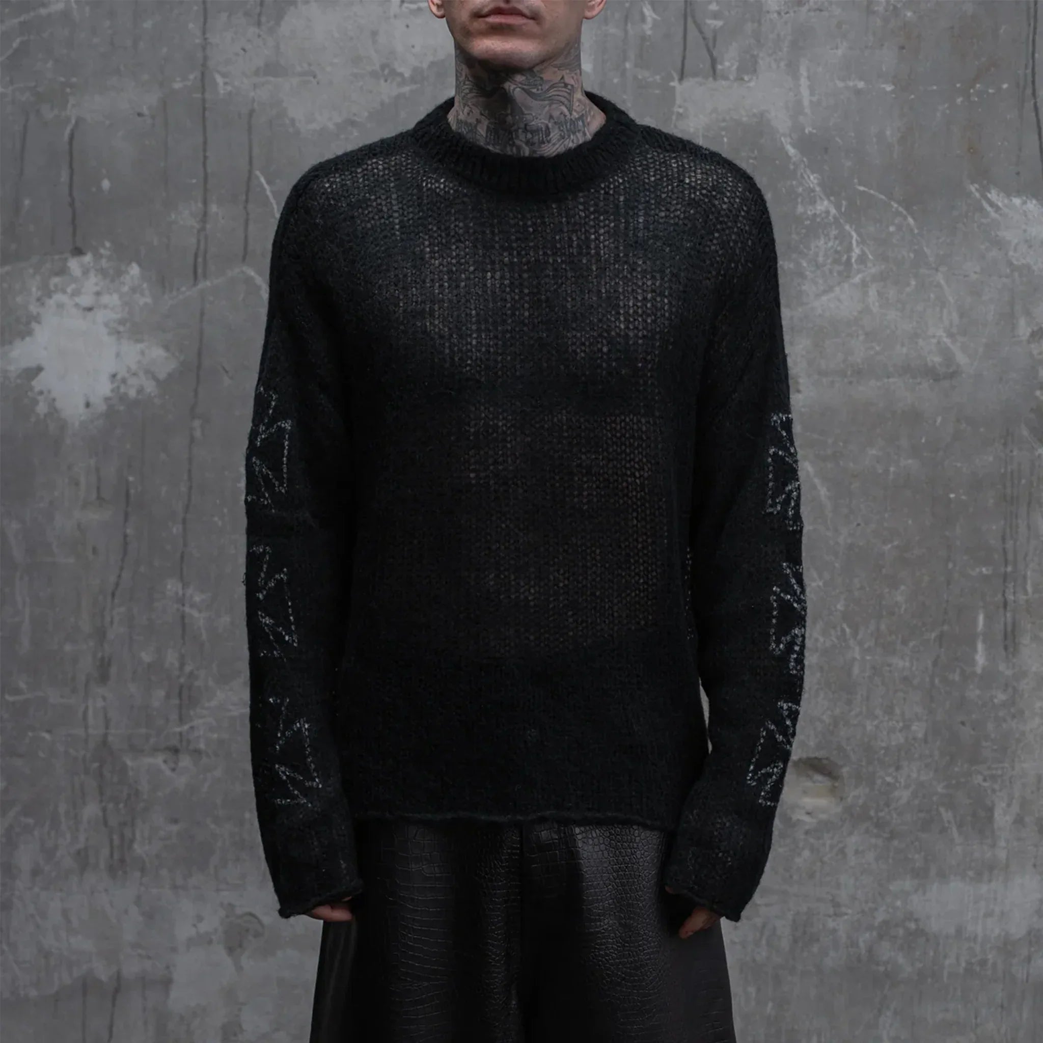 ASKYURSELF (アスクユアセルフ)商品ページ - Loose Cross Knit - Black