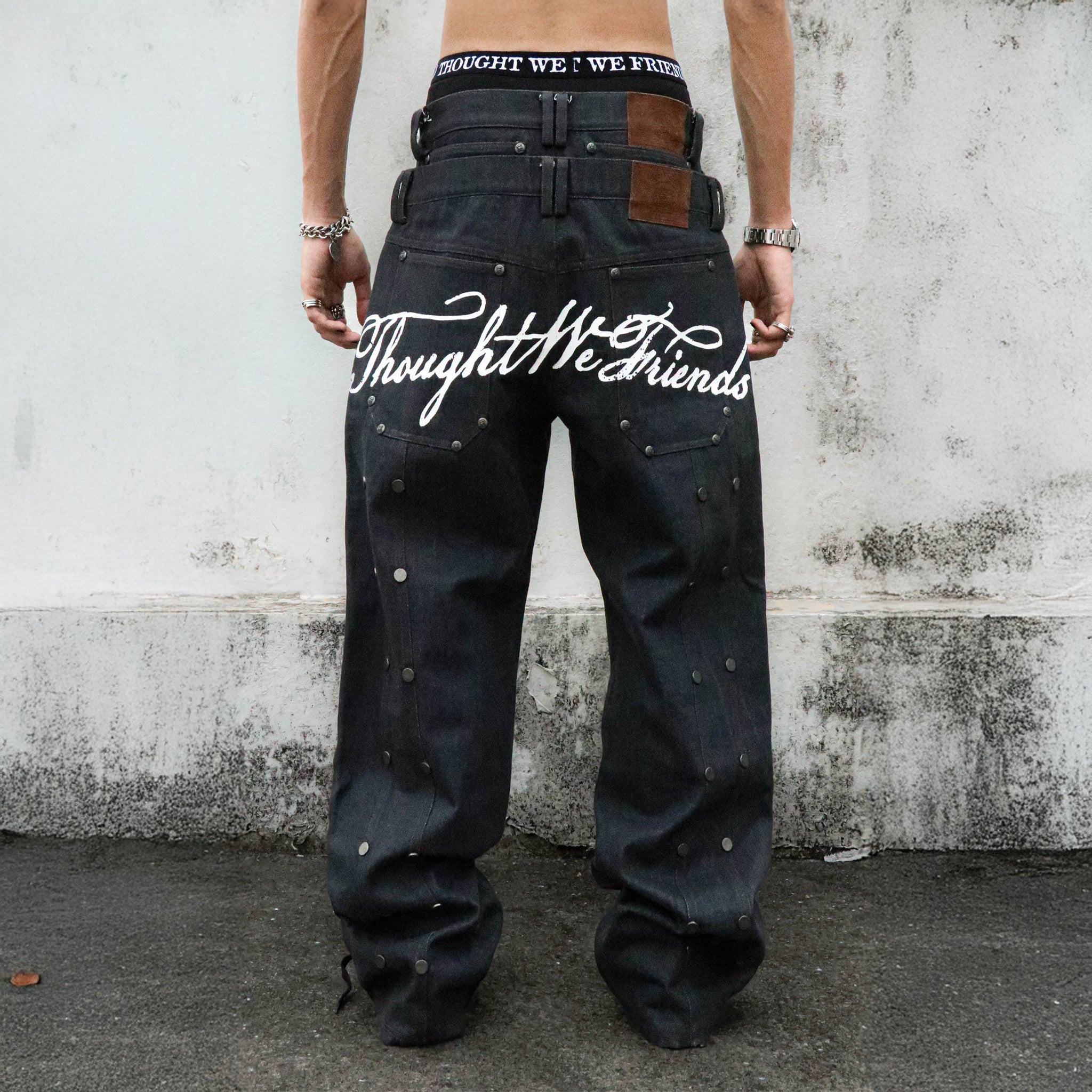Gideon Double-layered Workpants Distressed Baggy Denims