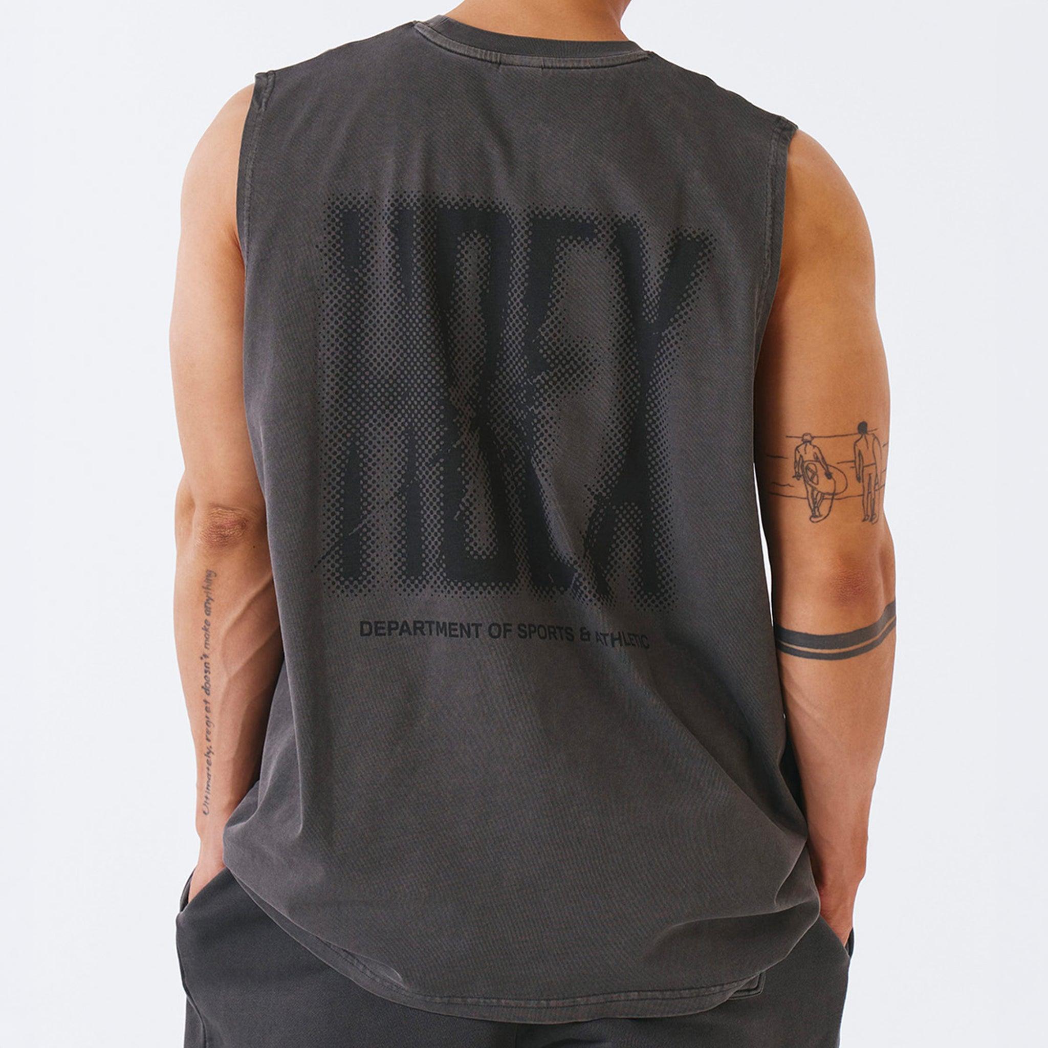Crack Printed Pigment Sleeveless