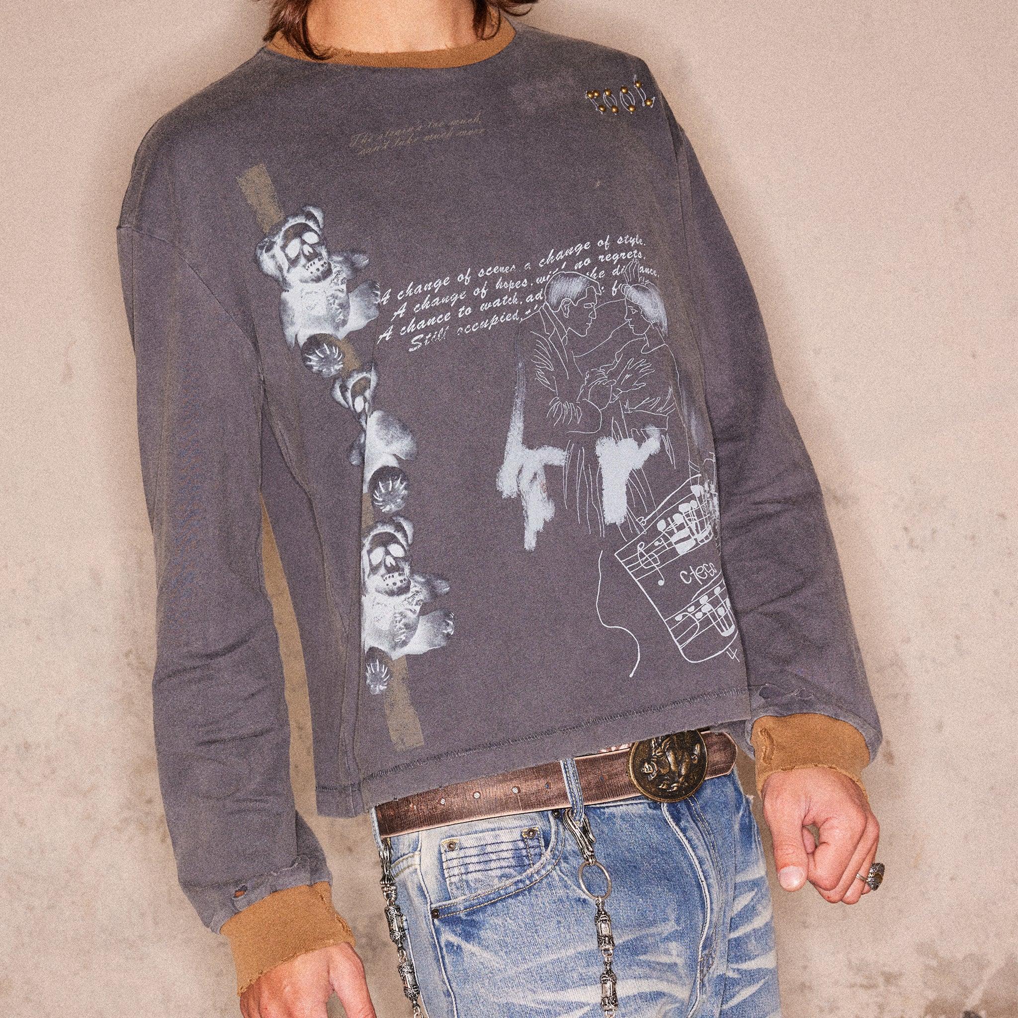 Studded Graphic Long-Sleeve Tee