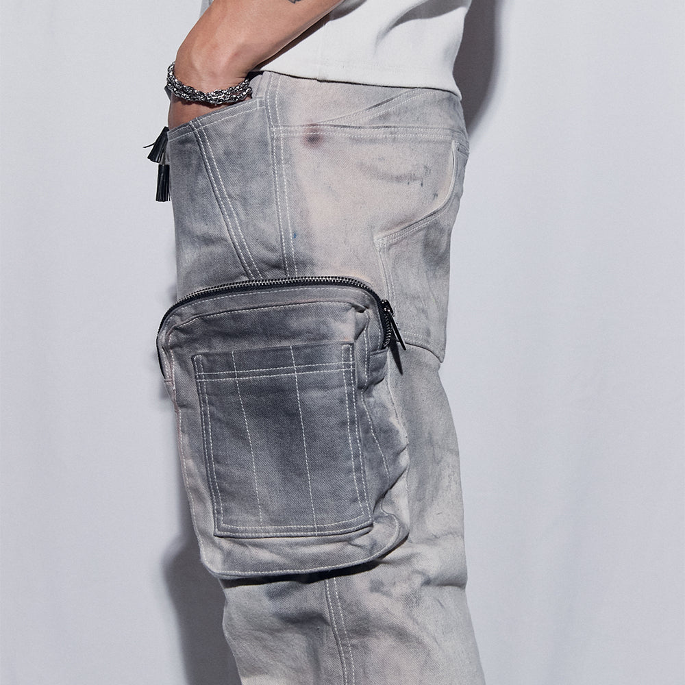 Double Pocket Hand Washing Flare Pants