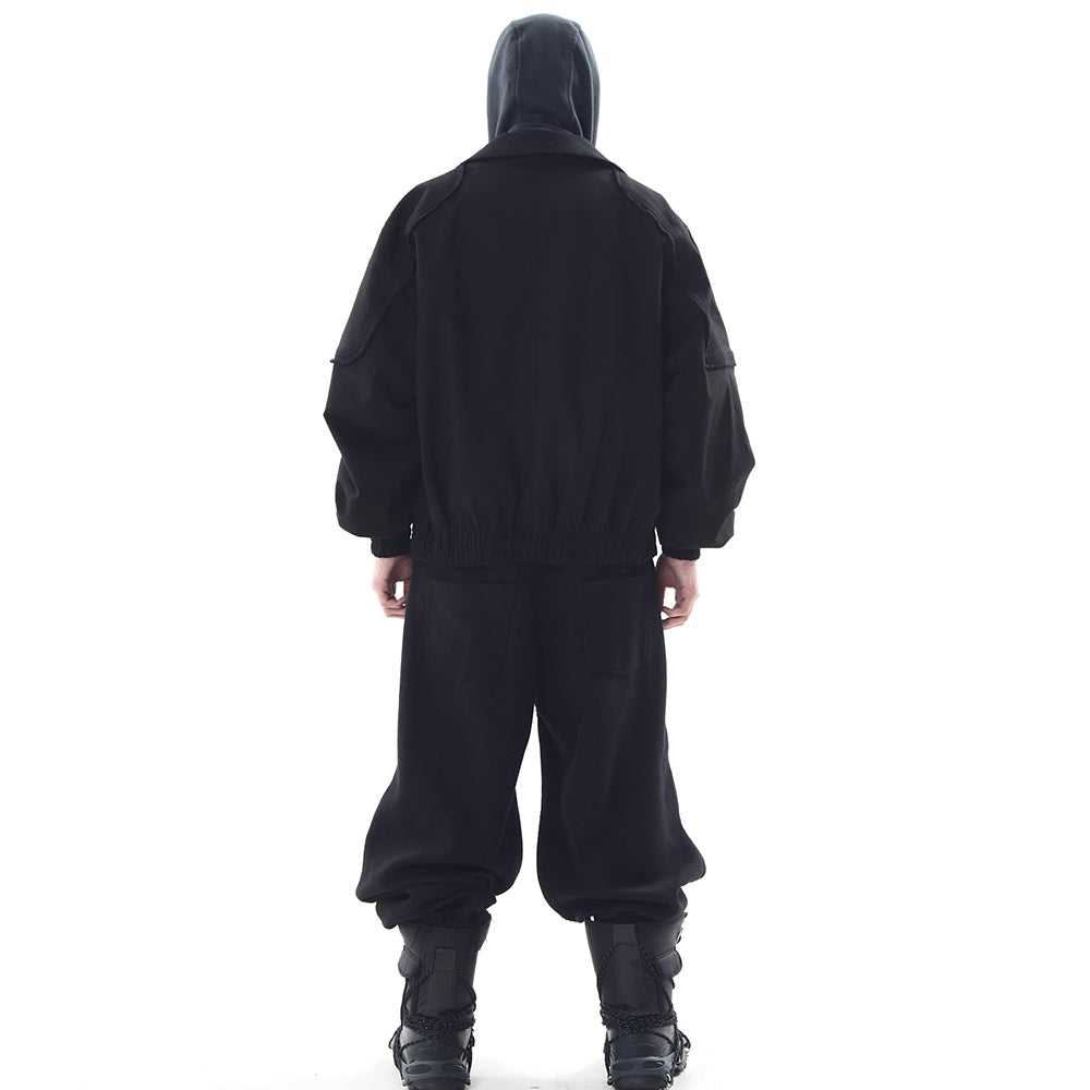 Stucked Belt Low Density Cotton and Raw-edged Pants