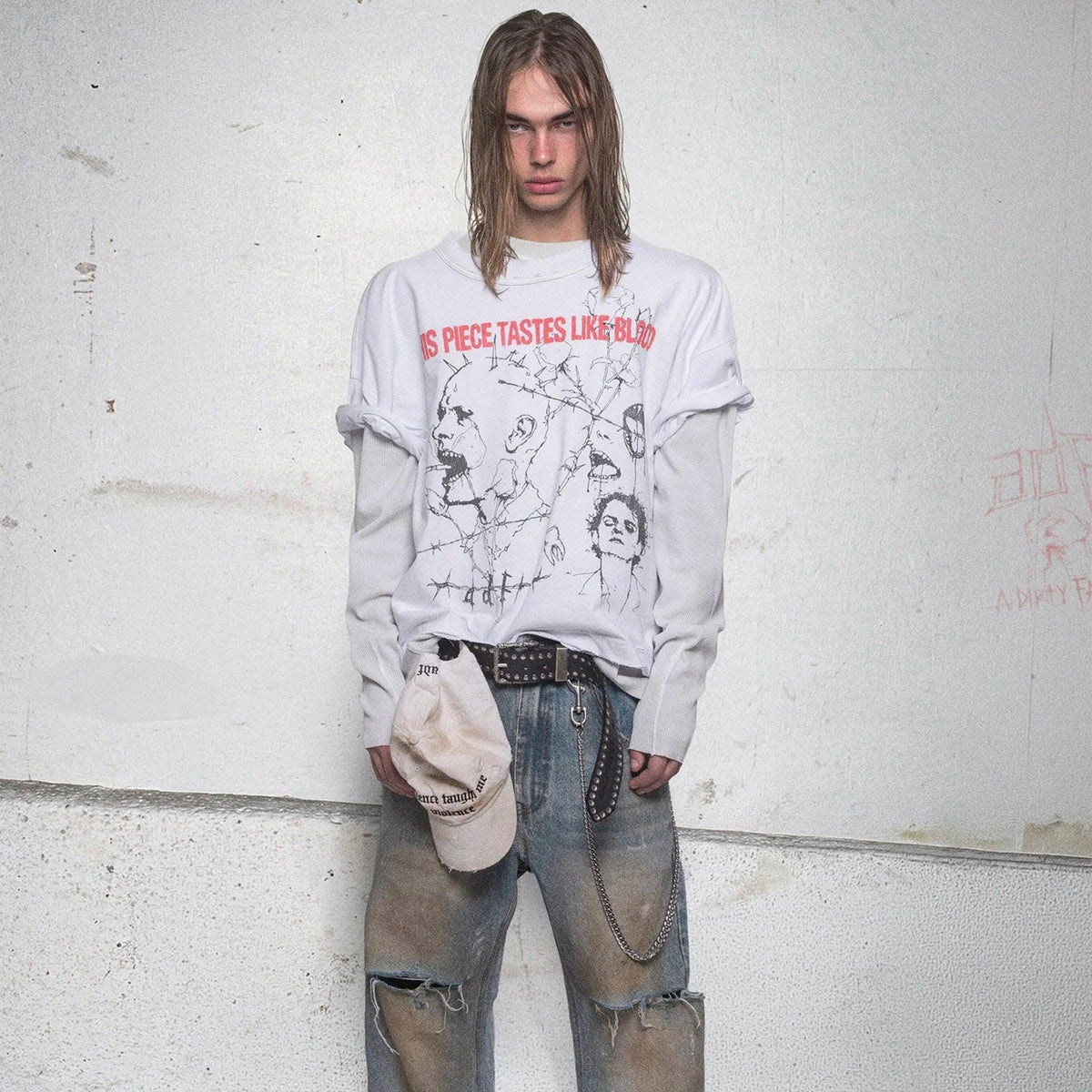 This Piece Tastes Like Blood Vintage Cropped T-Shirt