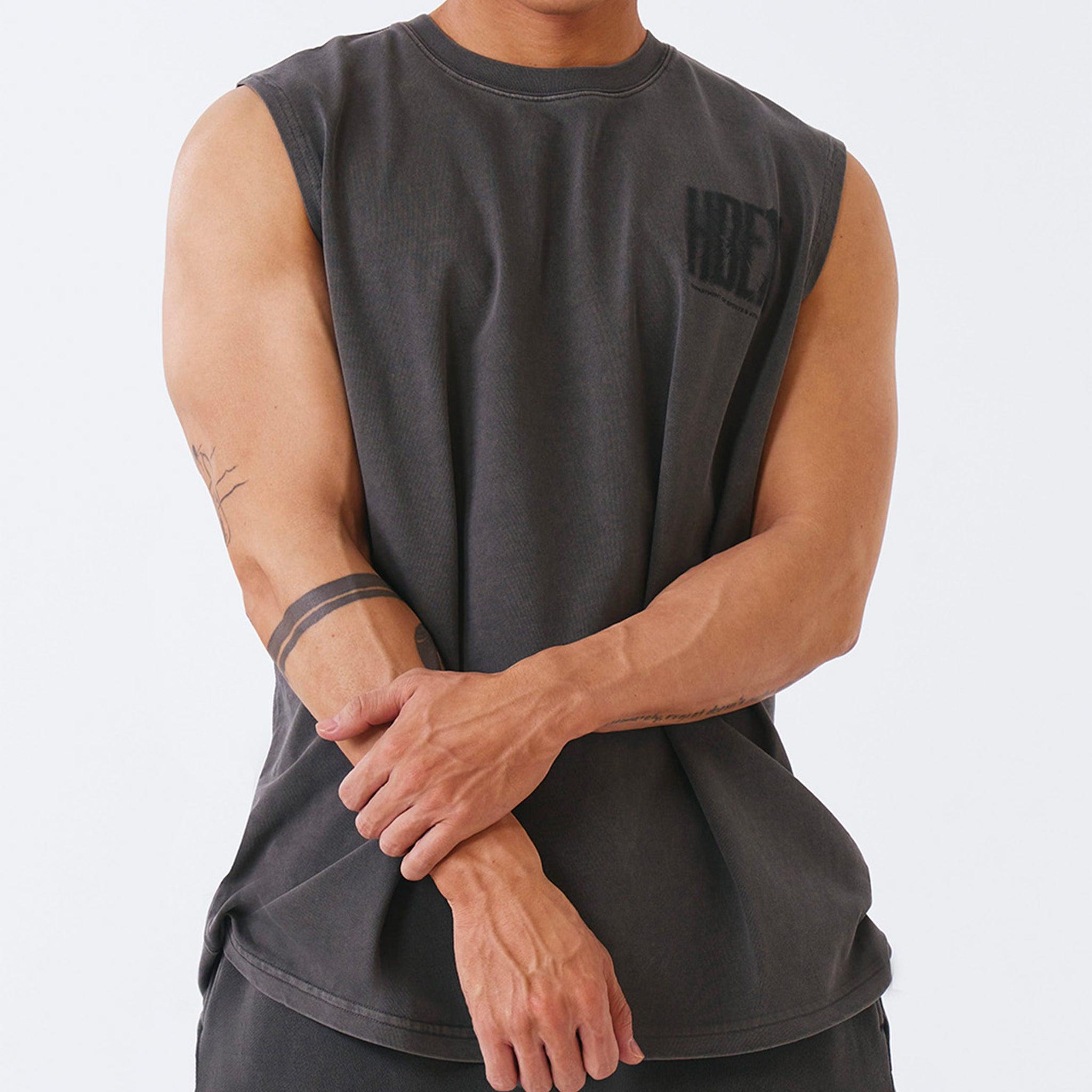 Crack Printed Pigment Sleeveless
