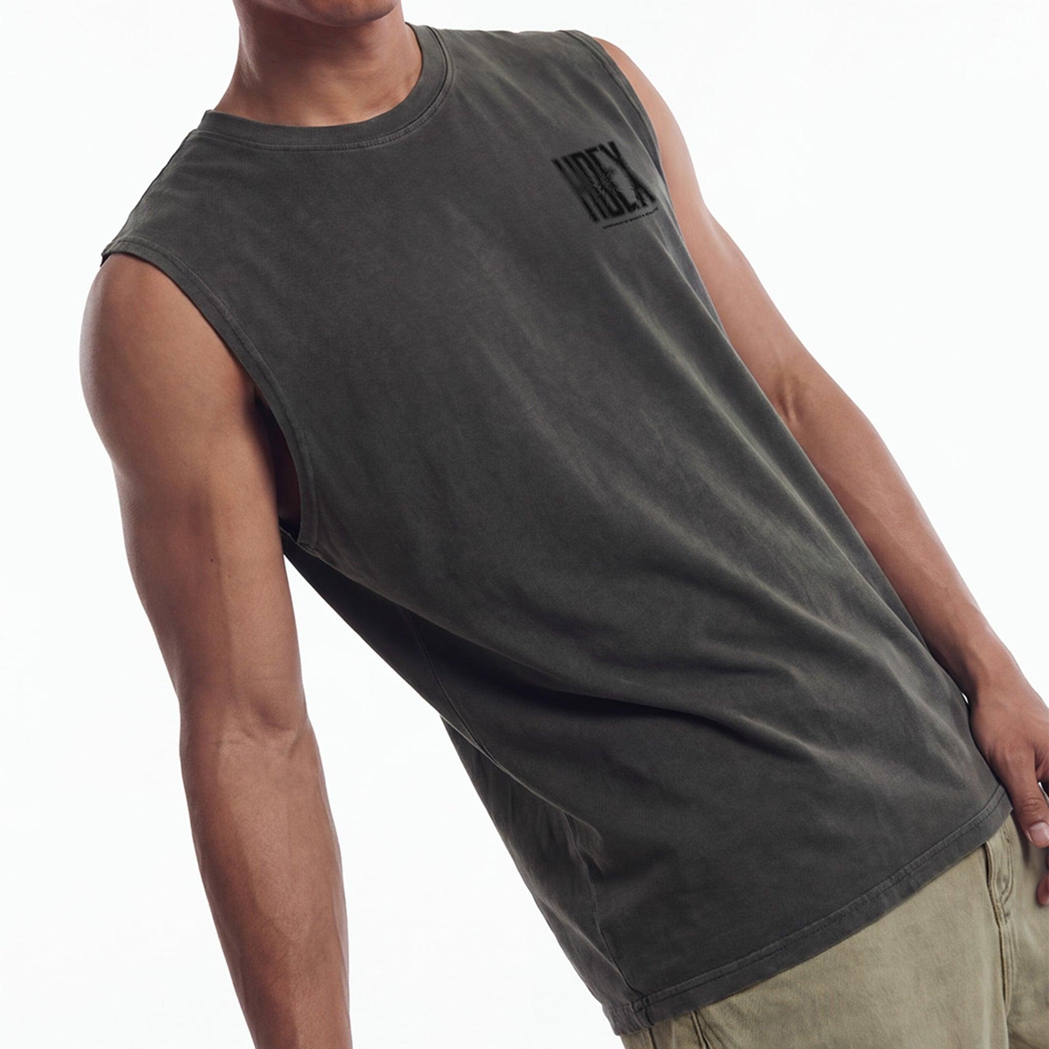 Crack Printed Pigment Sleeveless